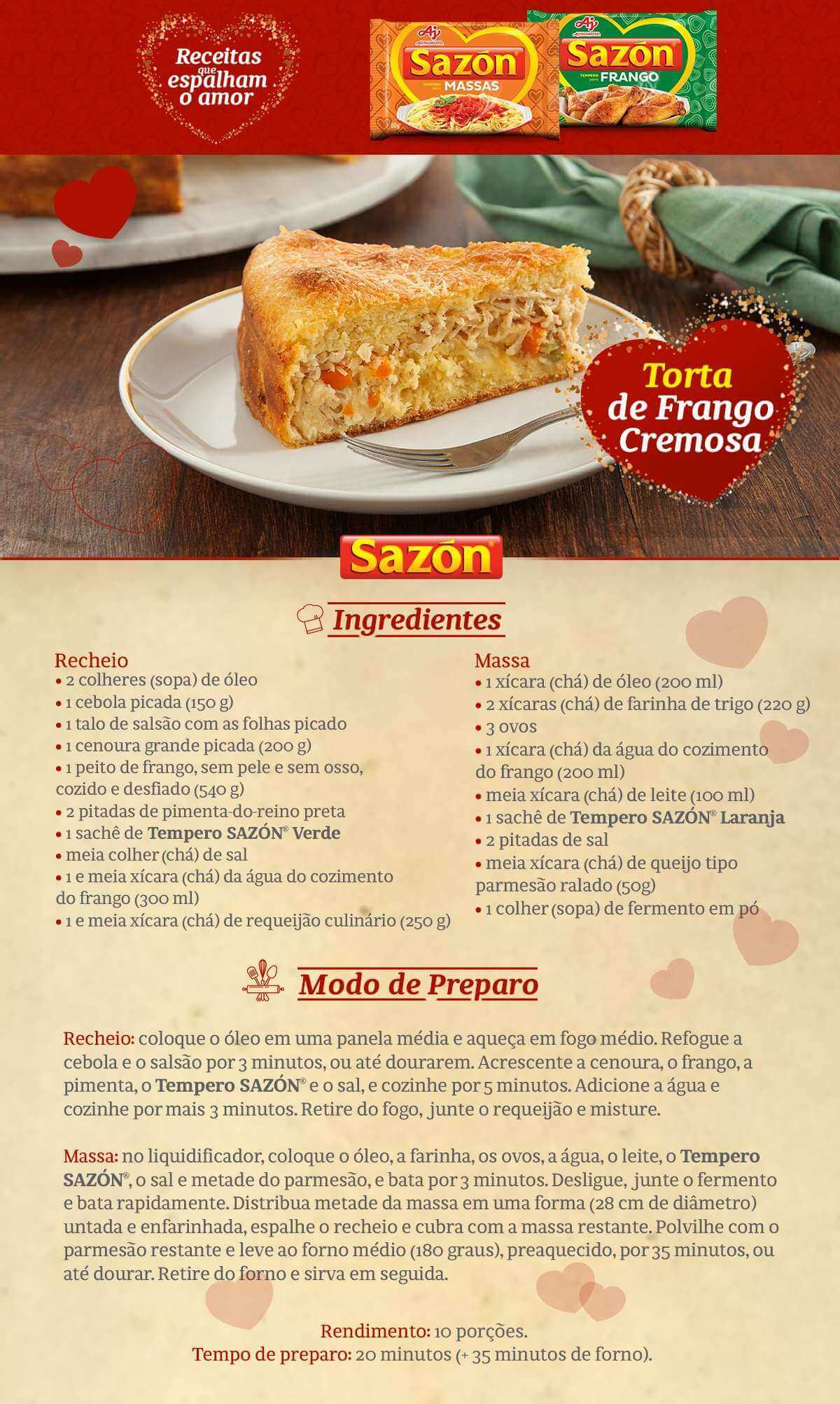 Torta de Frango Cremosa